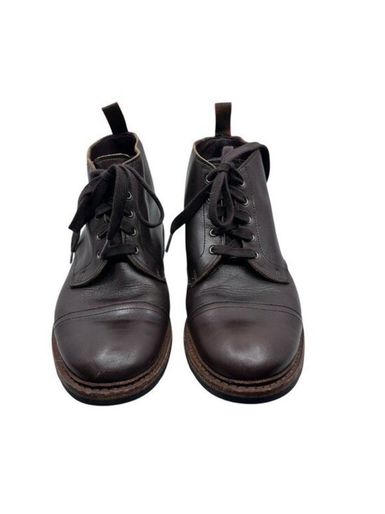 Allen Edmonds 10 D Patton Weatherproof Derby Cap Toe Boot Brown Leather 4098 main image 6